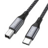 RAVIAD Câble Imprimante USB C 3M, Cable USB 2.0 B Mâle vers USB C Mâle Câble Scanner Nylon Compatible avec Samsung, MacBook Pro/