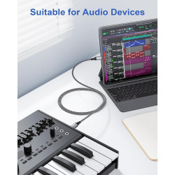 RAVIAD Câble Imprimante USB C 3M, Cable USB 2.0 B Mâle vers USB C Mâle Câble Scanner Nylon Compatible avec Samsung, MacBook Pro/
