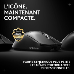 Logitech G Pro X Superlight 2c, Souris de Gaming sans Fil, Souris Pro-Grade compacte 53 g avec 5 Boutons programmables, USB-C, c