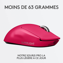 Logitech G Pro X Superlight Souris Gaming sans Fil, Ultra légère 63g, Capteur Hero 25K, 25 600 PPP, 5 Boutons Programmables, Lon