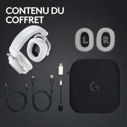 Logitech g pro x superlight 2 dex lightspeed, souris gaming sans fil, capteur 32k dpi, recharge usb-c + pro x 2 lightspeed casqu