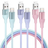 Câble Chargeur iPhone, 2M/Lot de 3, Charge Rapide Cord Lightning Cable Compatible avec iPhone 14 13 12 11 Pro Max XR XS X 8 7 6 