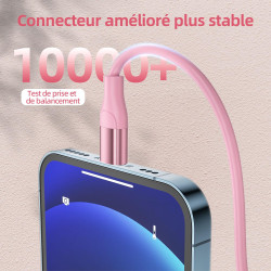 Câble Chargeur iPhone, 2M/Lot de 3, Charge Rapide Cord Lightning Cable Compatible avec iPhone 14 13 12 11 Pro Max XR XS X 8 7 6 