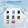 Câble Chargeur iPhone, 2M/Lot de 3, Charge Rapide Cord Lightning Cable Compatible avec iPhone 14 13 12 11 Pro Max XR XS X 8 7 6 