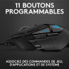 Logitech G G502 HERO Souris Gamer Filaire Haute Performance, Capteur Gaming HERO 25K, 25 600 PPP, RVB, Poids Ajustable, 11 Bouto