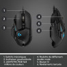 Logitech G G502 HERO Souris Gamer Filaire Haute Performance, Capteur Gaming HERO 25K, 25 600 PPP, RVB, Poids Ajustable, 11 Bouto