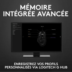 Logitech G G502 HERO Souris Gamer Filaire Haute Performance, Capteur Gaming HERO 25K, 25 600 PPP, RVB, Poids Ajustable, 11 Bouto