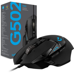 Logitech G G502 HERO Souris Gamer Filaire Haute Performance, Capteur Gaming HERO 25K, 25 600 PPP, RVB, Poids Ajustable, 11 Bouto