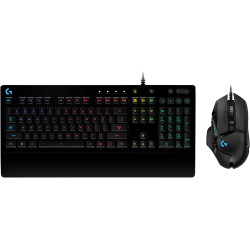 Logitech G G502 HERO souris gaming filaire avec boutons programmables et poids ajustables et G213 RVB clavier gaming rétroéclair