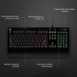 Logitech G G502 HERO souris gaming filaire avec boutons programmables et poids ajustables et G213 RVB clavier gaming rétroéclair