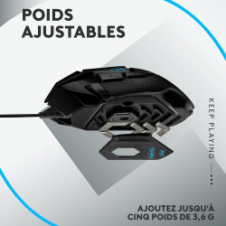 Logitech G G502 HERO souris gaming filaire avec boutons programmables et poids ajustables et G213 RVB clavier gaming rétroéclair
