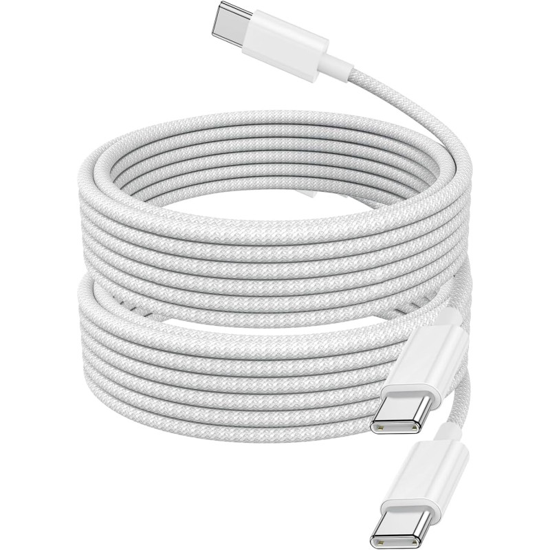 Cable USB C vers USB C, 2 Pack 3m Cable USB C Charge Rapide 60W pour Apple iPhone 17 16 15 Pro Max Pro Plus, pour iPad Pro/Air/M