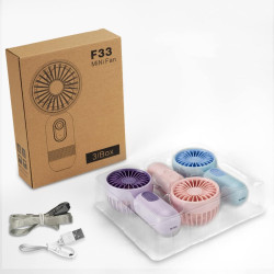 VanSmaGo Mini Ventilateur Portable Fan 3 Pack, Petit Ventilateur de Poche Main Portatif Avec 3 Vitesses, Adapté Aux Enfants, Adu