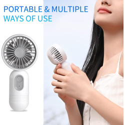 VanSmaGo Mini Ventilateur Portable Fan 2 Pack, Petit Portatif a Pile USB, Ventilateur a Main De Poche Avec 3 Vitesses Pour Les F