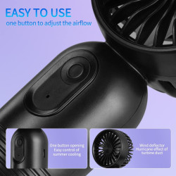 VanSmaGo Mini Ventilateur Portable Fan 2 Pack, Petit Portatif a Pile USB, Ventilateur a Main De Poche Avec 3 Vitesses Pour Les F