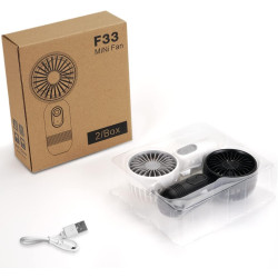 VanSmaGo Mini Ventilateur Portable Fan 2 Pack, Petit Portatif a Pile USB, Ventilateur a Main De Poche Avec 3 Vitesses Pour Les F