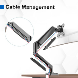 GRIFEMA GB2003-1, Support Ecran PC Moniteur de 13-32 Pouces, Bras Ecran PC VESA 75x75-100x100 MM, Rotation à 360°, Réglable en H