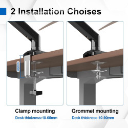 GRIFEMA GB2003-1, Support Ecran PC Moniteur de 13-32 Pouces, Bras Ecran PC VESA 75x75-100x100 MM, Rotation à 360°, Réglable en H