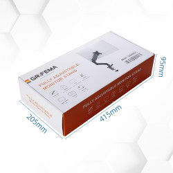 GRIFEMA GB2003-1, Support Ecran PC Moniteur de 13-32 Pouces, Bras Ecran PC VESA 75x75-100x100 MM, Rotation à 360°, Réglable en H
