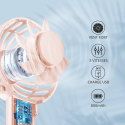 Jsdoin mini-handheld-ventilator, leistungsstarker desktop- mit schnalle, leichter usb-ventilator, geeignet f ür modische frauen,
