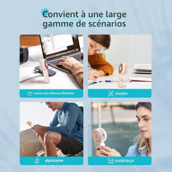 Jsdoin mini-handheld-ventilator, leistungsstarker desktop- mit schnalle, leichter usb-ventilator, geeignet f ür modische frauen,