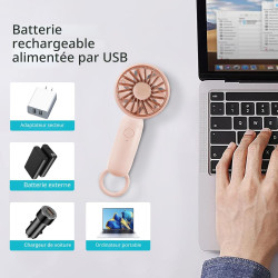Jsdoin mini-handheld-ventilator, leistungsstarker desktop- mit schnalle, leichter usb-ventilator, geeignet f ür modische frauen,