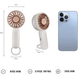 Jsdoin mini-handheld-ventilator, leistungsstarker desktop- mit schnalle, leichter usb-ventilator, geeignet f ür modische frauen,