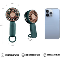 Jsdoin mini-handheld-ventilator, leistungsstarker desktop- mit schnalle, leichter usb-ventilator, geeignet f ür modische frauen,