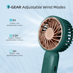 Jsdoin mini-handheld-ventilator, leistungsstarker desktop- mit schnalle, leichter usb-ventilator, geeignet f ür modische frauen,