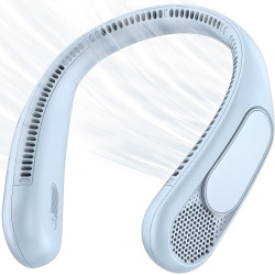 anysun Ventilateur de Cou, Ventilateur Portable avec 66 Sorties d’Air, Flux d’Air 360°, 4 Vitesses, 6000mAh Rechargeable USB, Ve