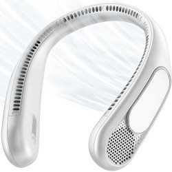 anysun Ventilateur de Cou, Ventilateur Portable avec 66 Sorties d’Air, Flux d’Air 360°, 4 Vitesses, 6000mAh Rechargeable USB, Ve