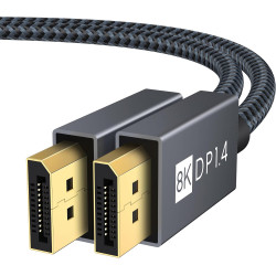 IVANKY Câble DisplayPort 1.4, 8K@60Hz, 4K@ 144Hz, 4K@75Hz y 1080@240Hz, Câble DisplayPort 1.4 Compatible avec HDR, FreeSync, G-S