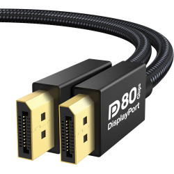 IVANKY 80Gbps Câble DisplayPort 2.1, [Certifié VESA] Supporte 16K@60Hz, 8K@240Hz, 4K@540Hz/480Hz/240Hz, 16K DisplayPort Compatib