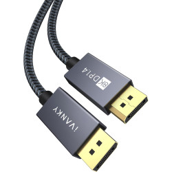IVANKY Câble DisplayPort 1.4, 8K@60Hz, 4K@ 144Hz, 4K@75Hz y 1080@240Hz, Câble DisplayPort 1.4 Compatible avec HDR, FreeSync, G-S
