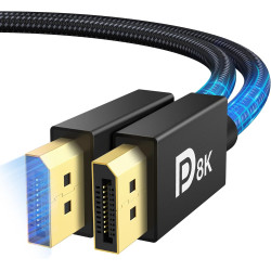 IVANKY 8K Câble Displayport 1.4 2M, [Certifié VESA] 8K@60Hz, 4K@240Hz, 2K@240Hz/165Hz/144Hz, 32.4Gbps Câble DP 1.4 Compatible av