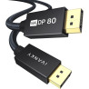IVANKY 80Gbps Câble DisplayPort 2.1, Supporte 16K@60Hz, 8K@240Hz, 4K@540Hz/480Hz/240Hz, 16K DisplayPort Compatible avec FreeSync