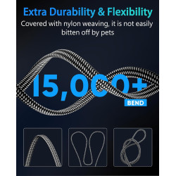 ARISKEEN Cat 8 Câble Ethernet 10M, Cat8 Tressé Plat Haut Débit (40Gbps 2000Mhz/s) Gigabit Rj45 STP Câble Blindé Internet Réseau 
