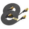 ARISKEEN Cat 8 Câble Ethernet 0.5M 2 Pièces, Cat8 Tressé Plat Haut Débit (40Gbps 2000Mhz/s) Gigabit Rj45 STP Câble Blindé Intern