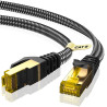 ARISKEEN Cat 8 Câble Ethernet 3mètre, Cat8 Tressé Plat Haut Débit (40Gbps 2000Mhz/s) Gigabit Rj45 STP Câble Blindé Internet Rése