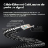 ARISKEEN Cat 8 Câble Ethernet 8M, Cat8 Tressé Plat Haut Débit (40Gbps 2000Mhz/s) Gigabit Rj45 STP Câble Blindé Internet Réseau L
