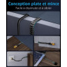 ARISKEEN Cat 8 Câble Ethernet 15M, Cat8 Tressé Plat Haut Débit (40Gbps 2000Mhz/s) Gigabit Rj45 STP Câble Blindé Internet Réseau 