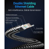 ARISKEEN Cat 8 Câble Ethernet 25M, Cat8 Tressé Plat Haut Débit (40Gbps 2000Mhz/s) Gigabit Rj45 STP Câble Blindé Internet Réseau 
