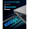 ARISKEEN Cat 8 Câble Ethernet 15M, Cat8 Tressé Plat Haut Débit (40Gbps 2000Mhz/s) Gigabit Rj45 STP Câble Blindé Internet Réseau 