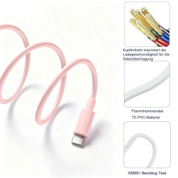 Câble de charge et de données pour CarPlay iPhone 17/17e/16/15, câble USB A vers USB C pour iPhone 17 16 15 Pro Max, Plus, 16e, 