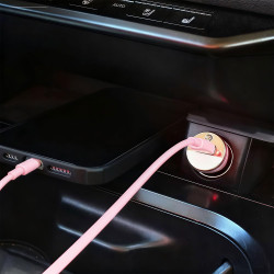 Câble de charge Carplay USB C vers USB pour iPhone 17/17e/16/15 - Rose court - 0,5 m - Pour iPhone 17/16/15 Pro Max, Plus, 17e, 