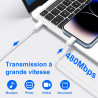 Cable iPhone USB C, Cable USB C vers Lightning 2M+3m, Certifié MFi Câble iPhone USBC Chargeur Rapide Fil pour Apple iPhone 14 13
