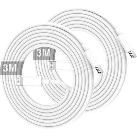 Cable iPhone USB C, Cable USB C vers Lightning 3m+3m [Certifié MFi] Câble iPhone USBC Chargeur Rapide Fil pour Apple iPhone 14 1