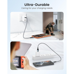 ZKAPOR Câble USB C Court 50CM, Cable USB C Charge Rapide 3A Nylon Tressé Chargeur Type C pour iPhone 15/15 Pro Max, Samsung Gala
