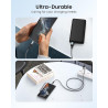 ZKAPOR Câble USB C 1M, Cable USB Type C 3A Nylon Tressé Chargeur Cable Type C pour iPhone 15/15 Pro Max, Samsung Galaxy S23/S22/