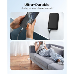 ZKAPOR Câble USB C 2M, Cable USB C Charge Rapide 3A Nylon Tressé Chargeur Cable Type C pour iPhone 15/15 Pro Max, Samsung Galaxy